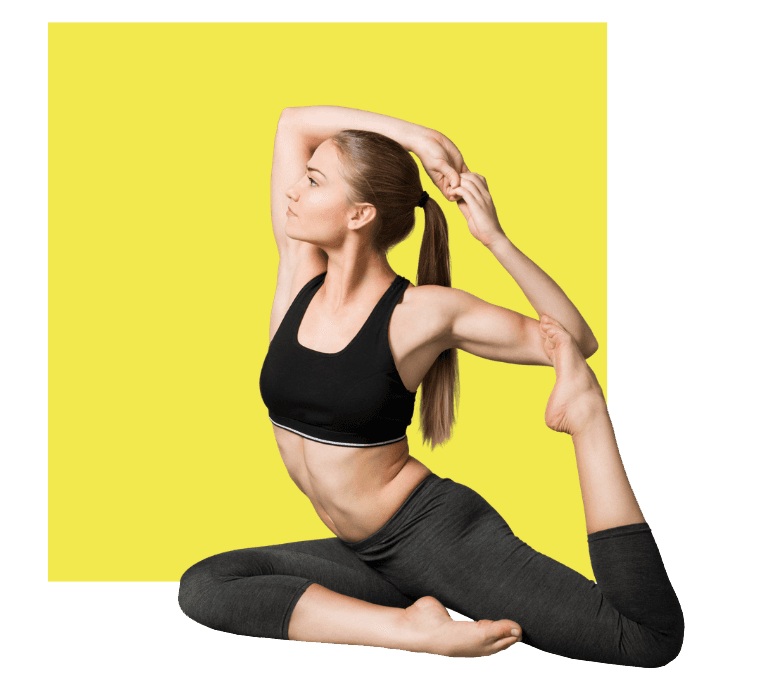 Woman doing aerial yoga