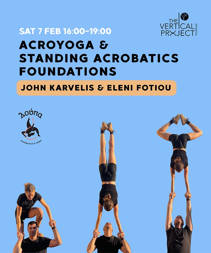 Εικόνα για το workshop Acroyoga & Standing Acrobatics Foundations guided by John Karvelis and Eleni Fotiou